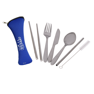Buy silver-cutlery Appetito Traveller&#39;s Cutlery Set - 6 Piece Stainless Steel