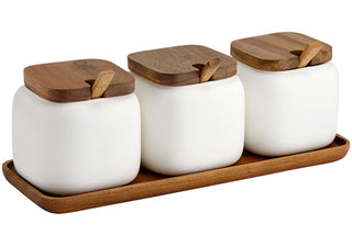 Canister and Spoon Set - White