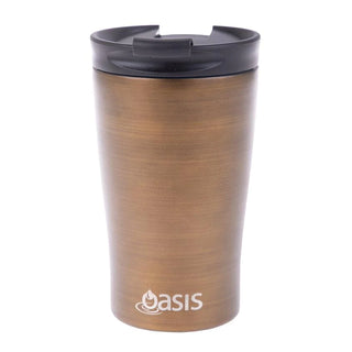 Buy gold-swirl Oasis Stainless Steel Double Wall Insulated Travel Cup 350ml