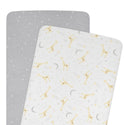 Living Textiles 2 Pack Jersey Bassinet Fitted Sheets - Noah & Grey Stars