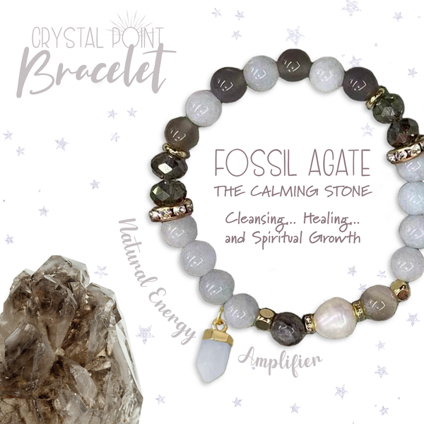 Lisa Pollock Crystal Point Bracelet - Fossil Agate