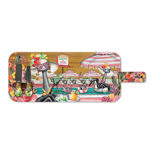 Lisa Pollock Large Board and Knives - Marg Margaritaville