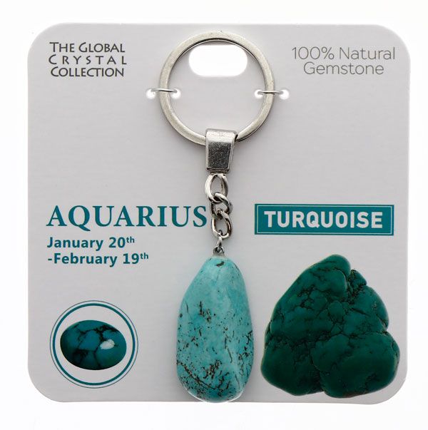 TSK - Gemstone Jewellery - Aquarius Keyring