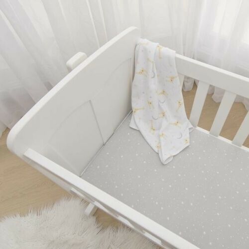 Living Textiles 2 Pack Jersey Cot Fitted Sheets - Noah & Grey Stars
