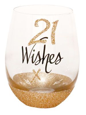 21 Wishes Stemless Wine Glass