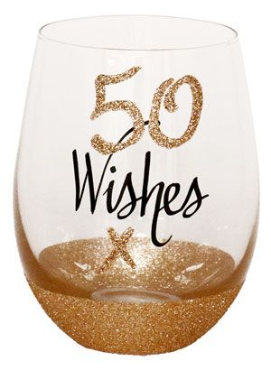 50 Wishes Stemless Wine Glass