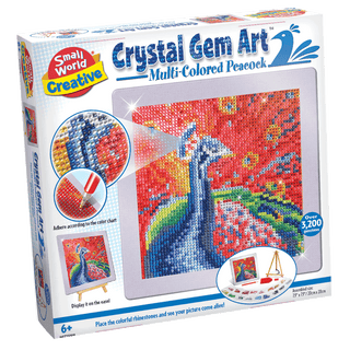 Crystal Gem Art Multi Coloured Peacock