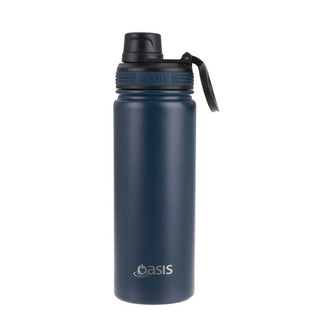 Buy navy Oasis Challenger Double Walled Insulated Double Walled Screw Cap 550ml bottle