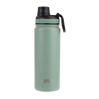 Buy sage-green Oasis Challenger Double Walled Insulated Double Walled Screw Cap 550ml bottle