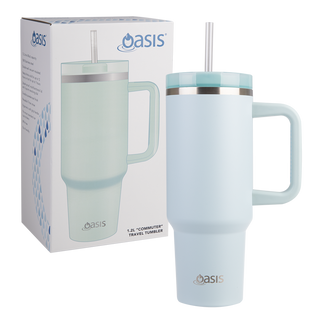 Buy sea-mist Oasis Stainless Steel Double Wall Insulated Commuter Travel tumbler 1.2L