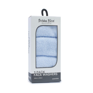 3 pack face washer set - Blue