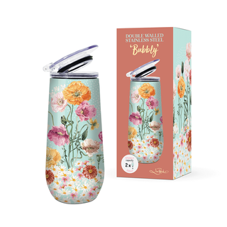 Double Walled Stainless Steel Bubbly Summer poppies