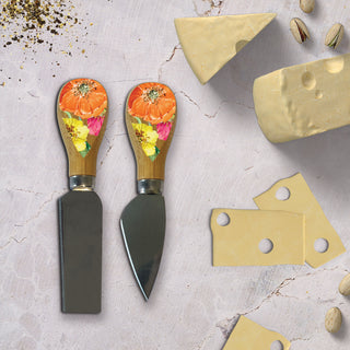 Lisa Pollock Cheese Knives - Bright Poppies
