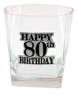 80th Badged Scotch Glass