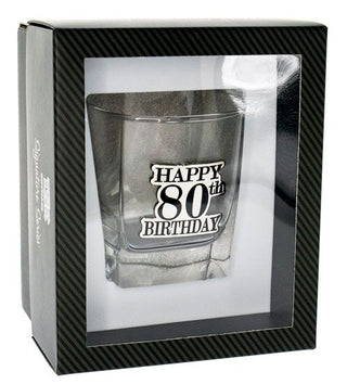 80th Badged Scotch Glass