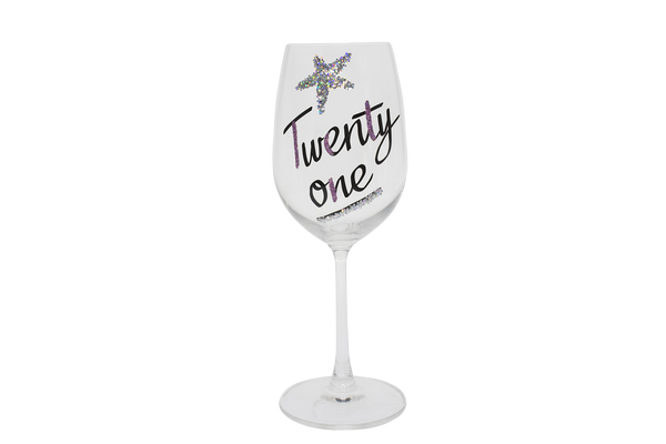 21 Pink Halo Star Wine Glass