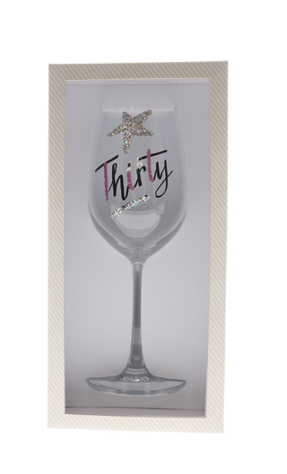 30 Pink Halo Star Wine Glass
