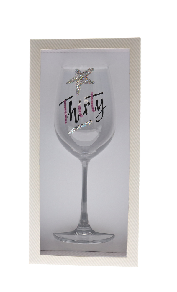 30 Pink Halo Star Wine Glass