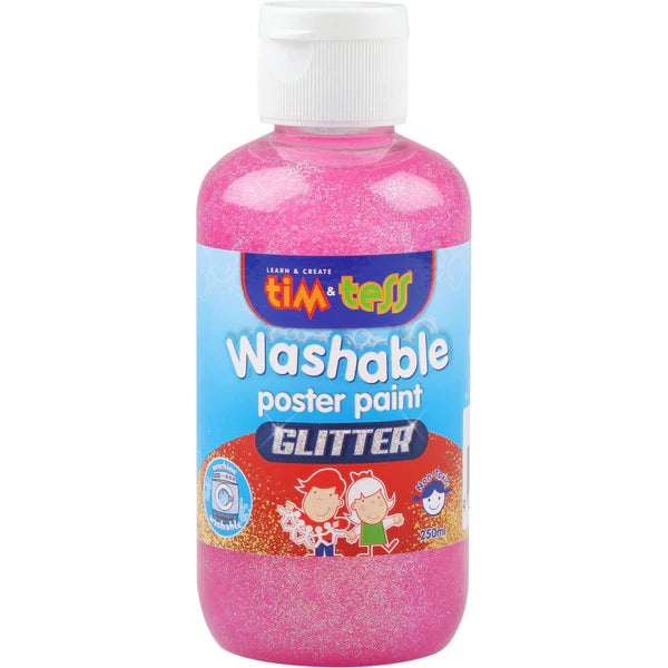 Tim & Tess Washable Glitter Poster Paint 250ml - Fairy Pink