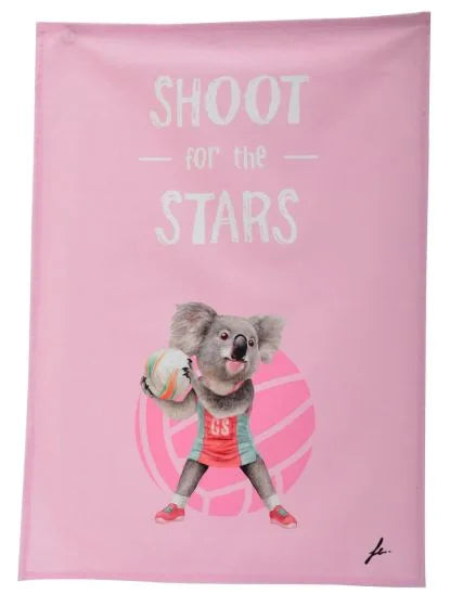 Sporty Koala Tea Towel - Shoot for the Stars