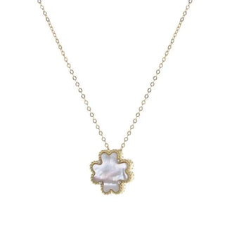 Buy gold-pearl Equilibrium Mother of Pearl Clover Necklace