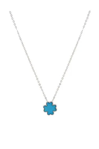 Buy silver-blue Equilibrium Mother of Pearl Clover Necklace