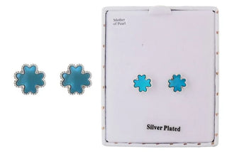 Buy blue Equilibrium Mother of Pearl Clover Earrings