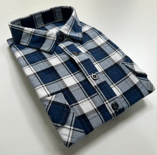 Pilgrim Full Button Flannelette Shirt - Indigo Combo