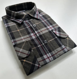 Pilgrim Full Button Flannelette Shirt - Khaki