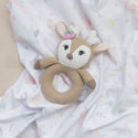 Living Textiles Jesery Swaddle & Rattle - Ava the Fawn
