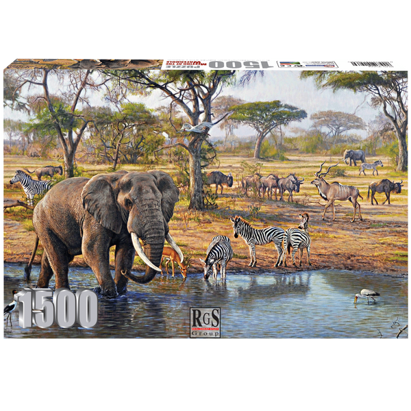 Meeting at the Waterhole 1500 Piece Jigsaw Puzzle