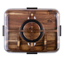 Alfresco Lane Acacia Wood 6 Comp. Rectangular Grazing Platter with Lid
