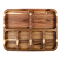 Alfresco Lane Acacia Wood 6 Comp. Rectangular Grazing Platter with Lid