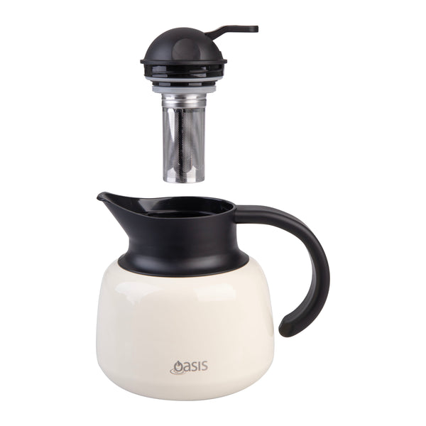 Oasis Stainless Steel Double Wall Insulated Tea Pot w Strainer 750ml