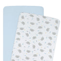 Living Textiles 2 Pack Jersey Bassinet Fitted Sheets - Mason & Blue Dots