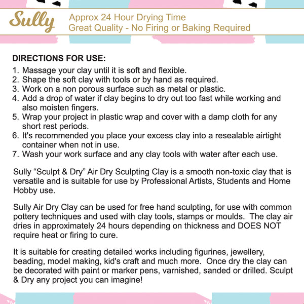 Sully Air Dry Sculpting Clay 500g - White