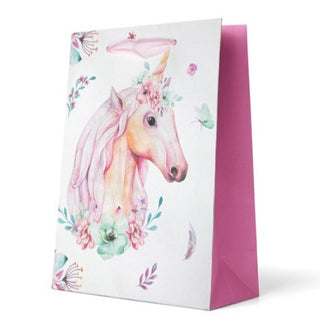Gift Bag Medium - Unicorns & Flowers