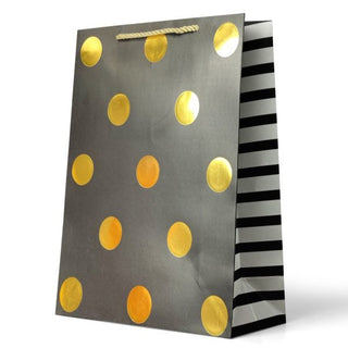 Premium Gift Bag Large - Gold Foiled Spots on Black