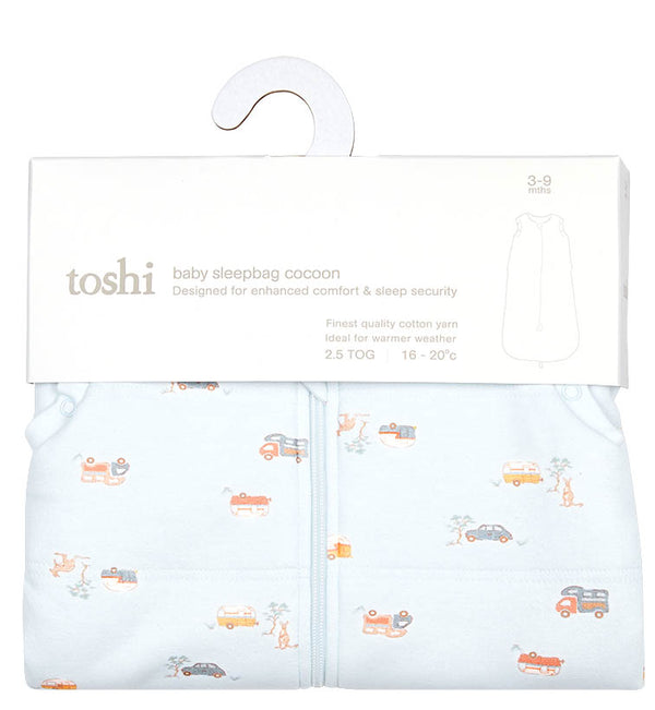 Toshi Baby Sleep Bag Classic Cocoon 2.5 Tog - Road Trip