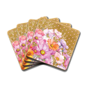 Lisa Pollock Bamboo Coaster Set - Wistful Wildflowers
