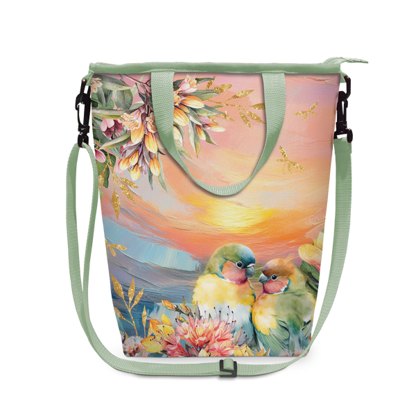 Lisa Pollock Champagne Cooler Bag - Sunset Love Birds