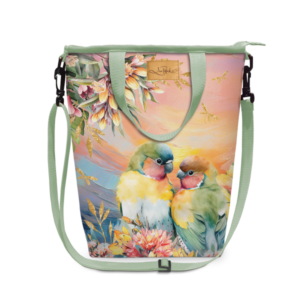 Lisa Pollock Champagne Cooler Bag - Sunset Love Birds