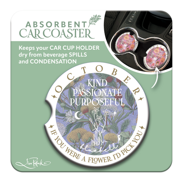 Lisa Pollock Car Coaster - October