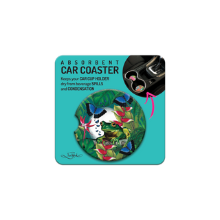 Lisa Pollock Car Coaster - Green Frog