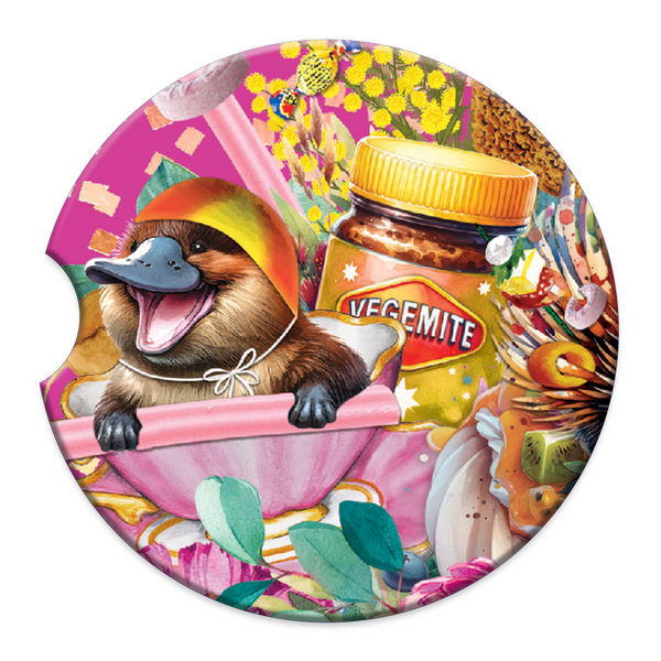 Lisa Pollock Car Coaster - Vegemite Platypus