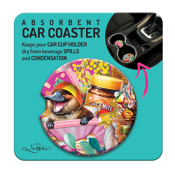 Lisa Pollock Car Coaster - Vegemite Platypus