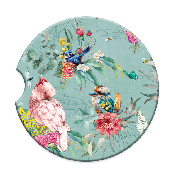 Lisa Pollock Car Coaster - Feathered Friend