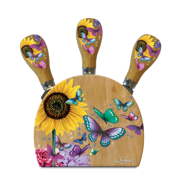 Lisa Pollock Magnetic Cheese Block - Sunny Butterflies