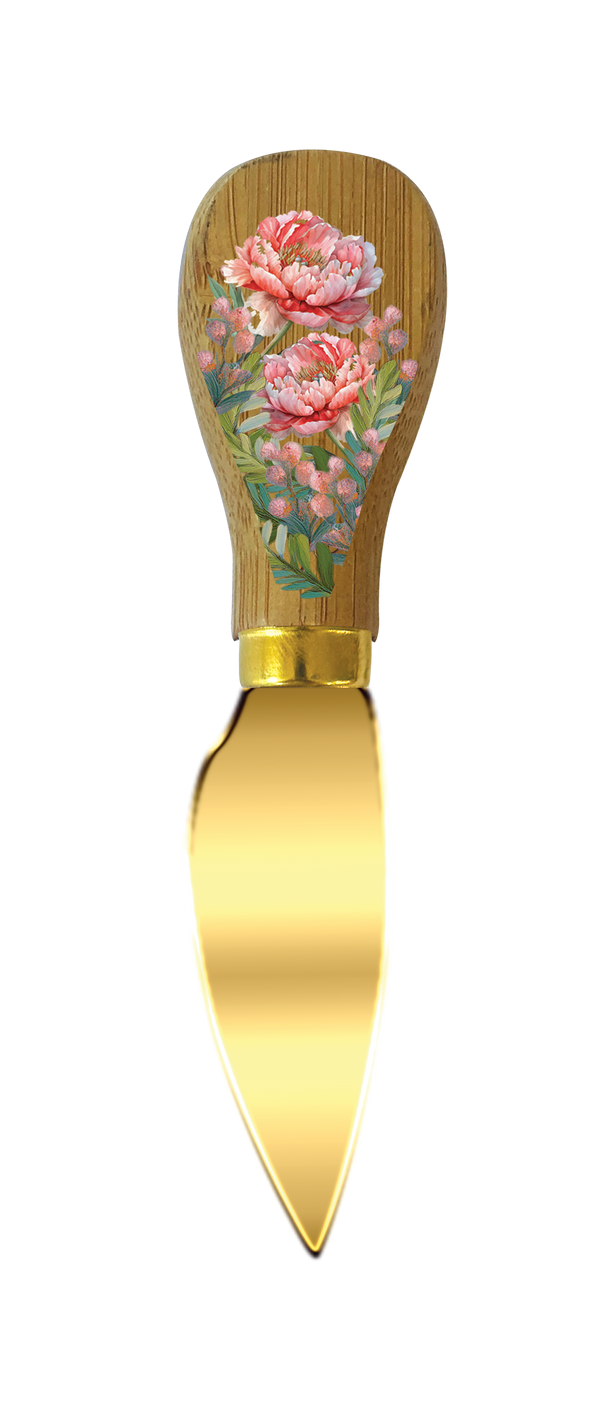 Lisa Pollock Cheese Knives - Coral Peony
