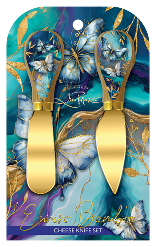 Lisa Pollock Cheese Knives - Tranquil Butterflies